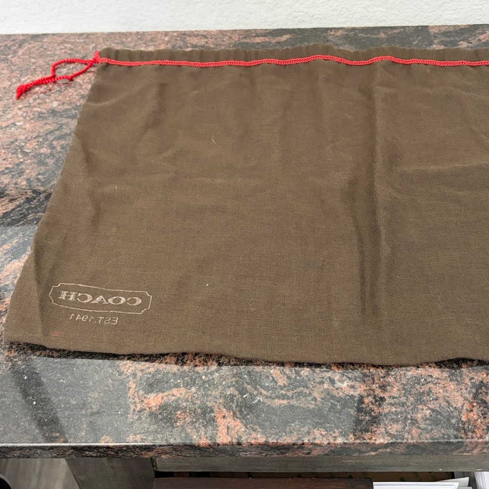 Coach Brown Bag with Red Drawstring - Picture 3 of 5